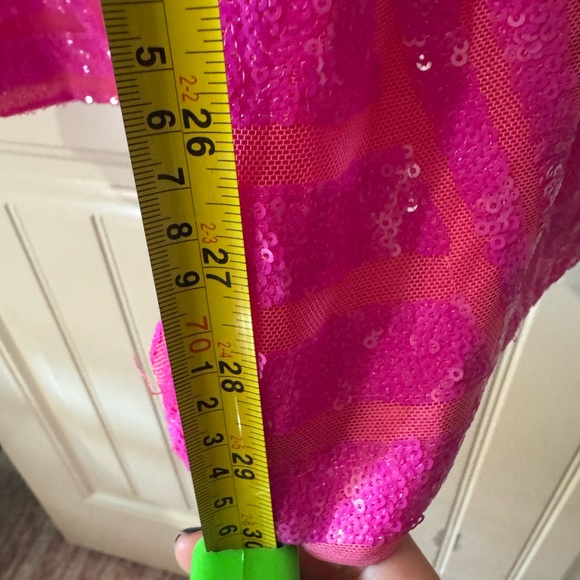 2/for $20 🪩 Hot Pink, Sparkly Sequins, High Waisted, Wide Leg Bell Bottoms - Picture 13 of 16